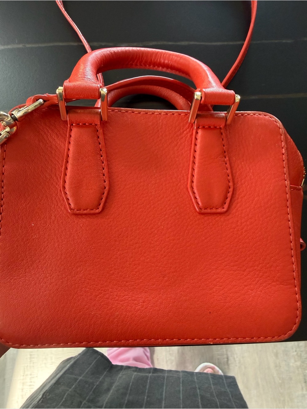 Tory Burch Coral-Red Mini Crossbody Box Bag - Picture 3 of 7